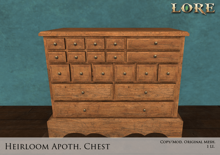 Heirloom apoth chest ad