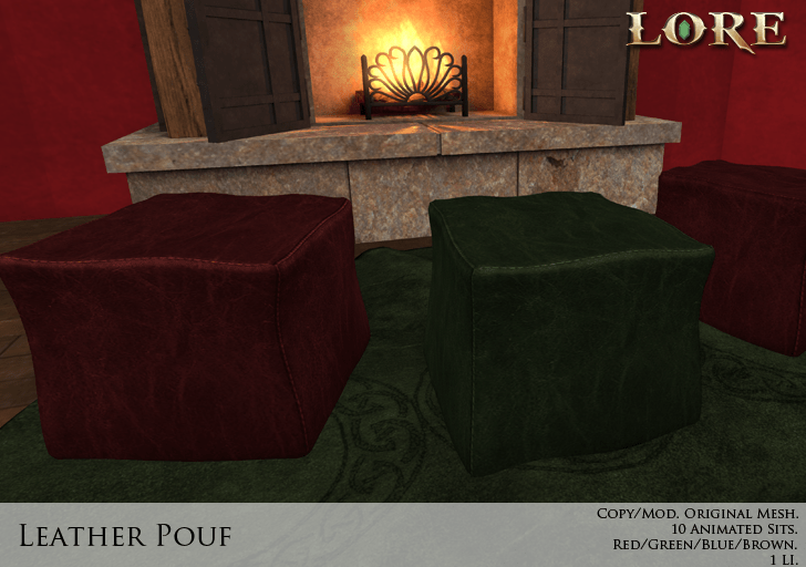 Leather pouf ad