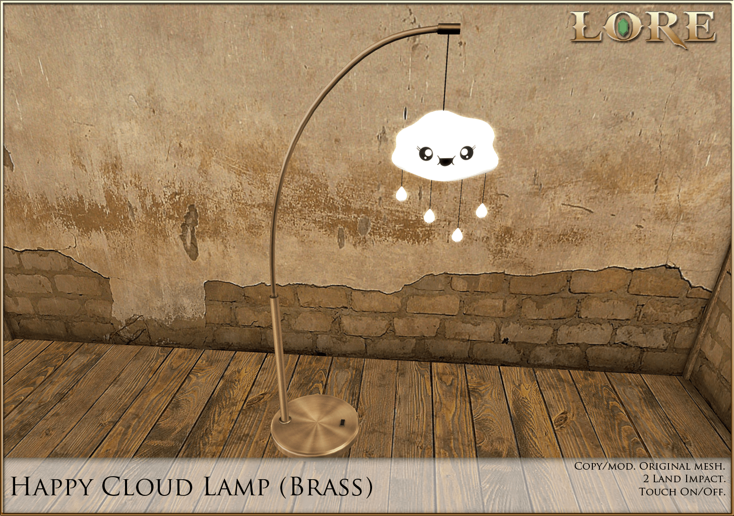 Happy Cloud Lamp brass