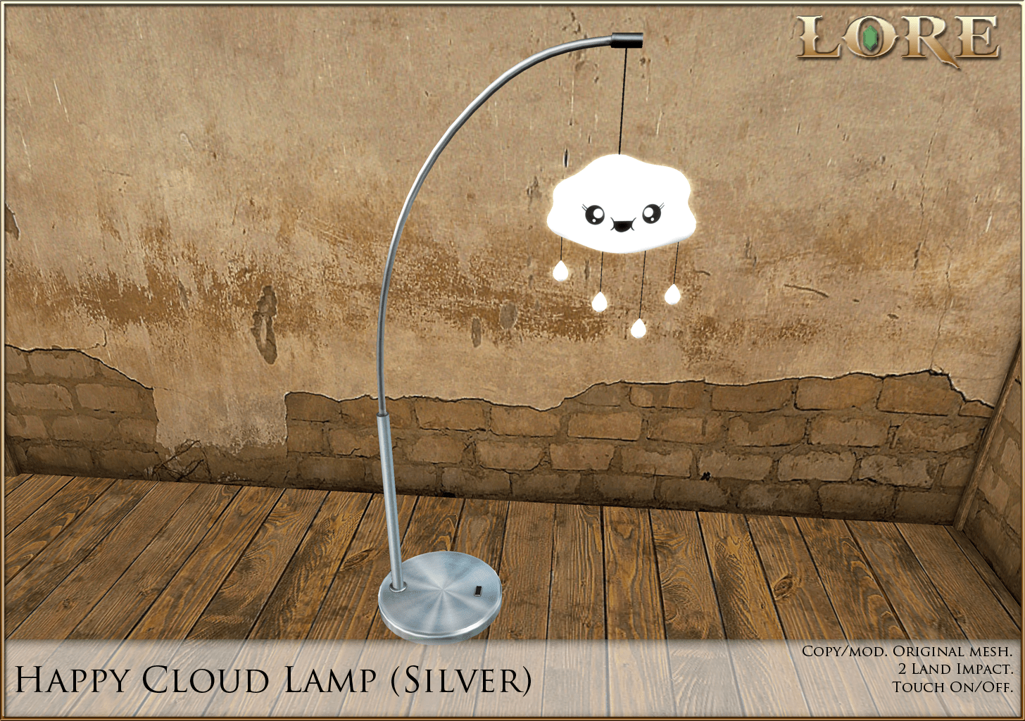 Happy Cloud Lamp silver