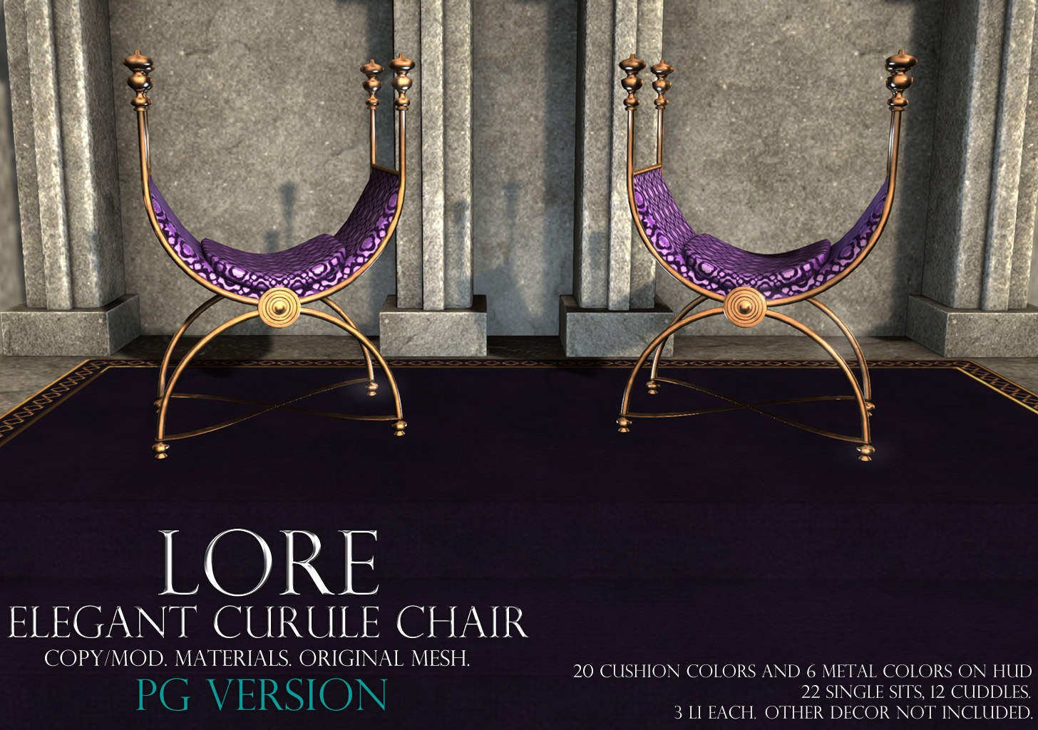 Elegant curule chair ad PG